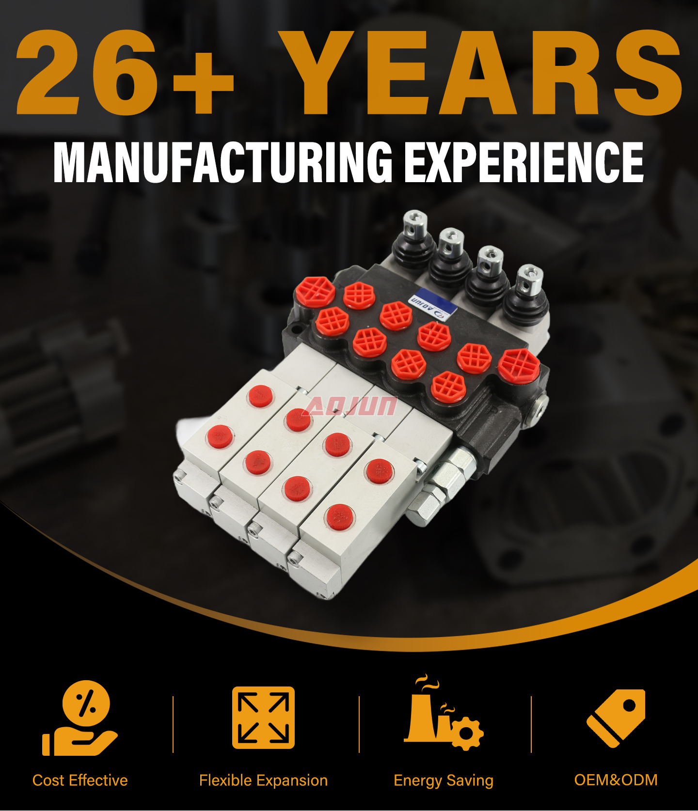 4 Spool Hydraulic and Manual Monoblock Directional Valve P40 detailed image